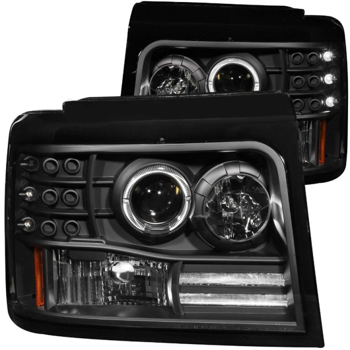 FORD F-250 1992-1998 Projector Headlights w/ Halo Black w/ Side Markers & Parking Lights ANZO in the group Select car model / Ford / F-250 - F-350 92-99 at DDESIGN Scandinavia AB (anz111184-2980)