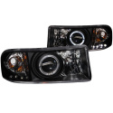 Dodge RAM 1994-2001 Projector Headlights w/ Halo Black ANZO