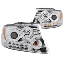 FORD F-150 2004-2008 Projector Headlights w/ Halo & LED Chrome G2 ANZO