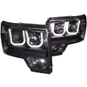 FORD F-150 2009-2014 FITS Raptor Projector Headlights w/ U-Bar Black ANZO