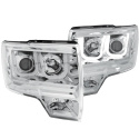 FORD F-150 2009-2014 FITS Raptor Projector Headlights w/ U-Bar Chrome ANZO