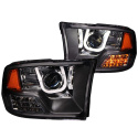 Dodge RAM 1500 2009-2018 Does NOT fit models with stock Projector Headlights Projector Headlights w/ U-Bar Black ANZO
