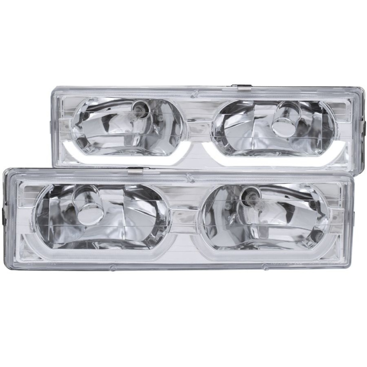 Chevrolet C2500 1988-1998 Crystal Headlights Chrome w/ Low - Brow ANZO in the group Select car model / Chevrolet / Other models & Engines at DDESIGN Scandinavia AB (anz111300-1330)