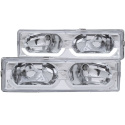 Chevrolet K1500 1988-1998 Crystal Headlights Chrome w/ Low - Brow ANZO