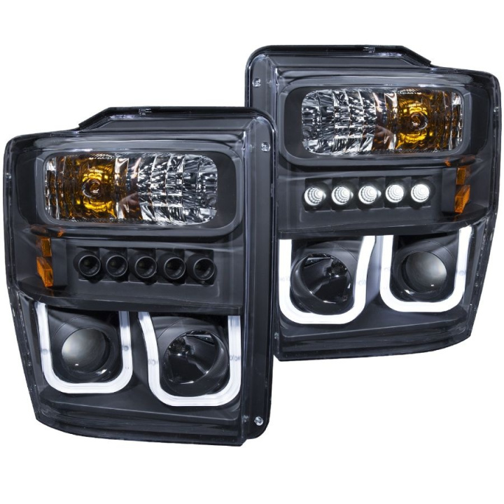 FORD F-450 2008-2010 Super Duty Projector Headlights w/ U-Bar Black ANZO in the group Select car model / Ford / Other models & Engines at DDESIGN Scandinavia AB (anz111305-3252)