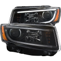 JEEP Grand Cherokee 2014-2015 Projector Headlights w/ Plank Style Design Black ANZO