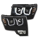 FORD F-150 2009-2014 Projector Headlights w/ U-Bar Switchback Black w/ Amber ANZO