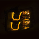 Chevrolet Silverado 2007-2013 1500 Projector Headlights w/ U-Bar Switchback Black w/ Amber ANZO