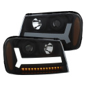 Chevrolet Trailblazer 2006-2009 Projector Headlights w/ Plank Style Design Black w/ Amber ANZO