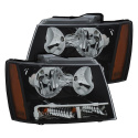 Chevrolet Suburban 2007-2014 Crystal Headlights Black ANZO