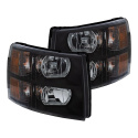 Chevrolet Silverado 2007-2013 Crystal Headlights Black ANZO