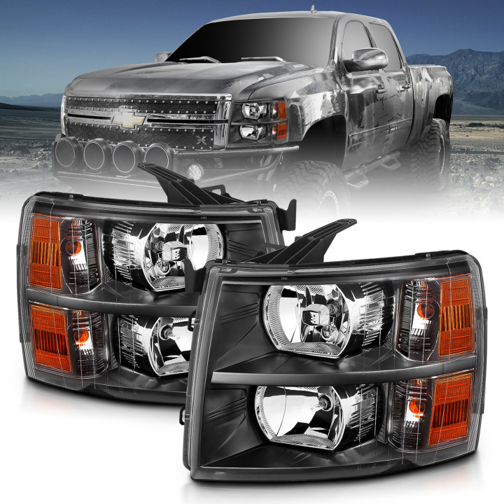 Chevrolet Silverado 1500 / 2500HD / 3500HD 2007-2014 Crystal Headlights ANZO in the group Select car model at DDESIGN Scandinavia AB (anz111393)