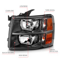 Chevrolet Silverado 1500 / 2500HD / 3500HD 2007-2014 Crystal Headlights ANZO