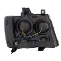 Chevrolet Suburban 2007-2014 Projector Headlights w/ Plank Style Switchback Black w/ Amber ANZO