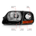 Ford F150 1997-2003 Crystal Headlights ANZO