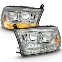 Dodge Ram 1500 09-18 / Ram 2500/3500 10-18 Dual Led Projector Switchback Headlights Chrome (For All Models) Anzo