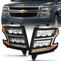 Chevrolet Suburban / Tahoe 2015-2020 LED Crystal Headlights ANZO