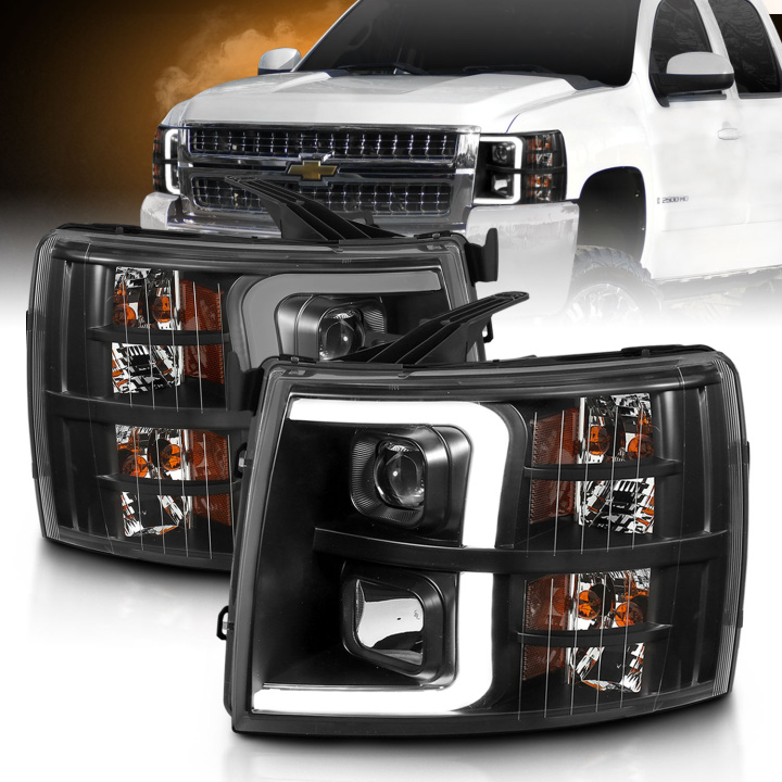 Chevrolet Silverado 1500 / 2500HD / 3500HD 2007-2014 Projector Headlights ANZO in the group Select car model at DDESIGN Scandinavia AB (anz111480)