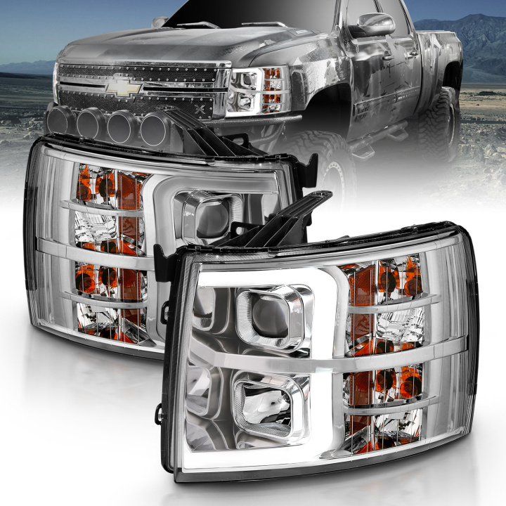Chevrolet Silverado 1500 / 2500HD / 3500HD 2007-2014 Projector Headlights ANZO in the group Select car model at DDESIGN Scandinavia AB (anz111481)
