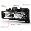 GM C/K 1500–3500 & SUV 1988–2000 (Blazer, Tahoe, Suburban, Yukon) Crystal Headlights ANZO