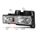 GM C/K 1500–3500 & SUV 1988–2000 (Blazer, Tahoe, Suburban, Yukon) Crystal Headlights ANZO