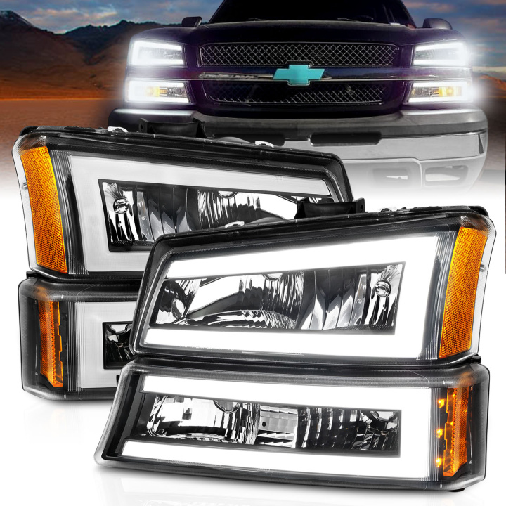 Chevrolet Avalanche W / Silverado 1500 / 2500 / 2500HD / 3500 / 3500HD 2003-2007 Crystal Headlights ANZO in the group Select car model at DDESIGN Scandinavia AB (anz111501)