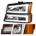 Chevrolet Avalanche W / Silverado 1500 / 2500 / 2500HD / 3500 / 3500HD 2003-2007 Crystal Headlights ANZO