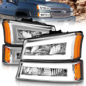 Chevrolet Avalanche / Silverado 1500 / 2500 / 2500HD / 3500 / 3500HD 2003-2007 Crystal Headlights ANZO