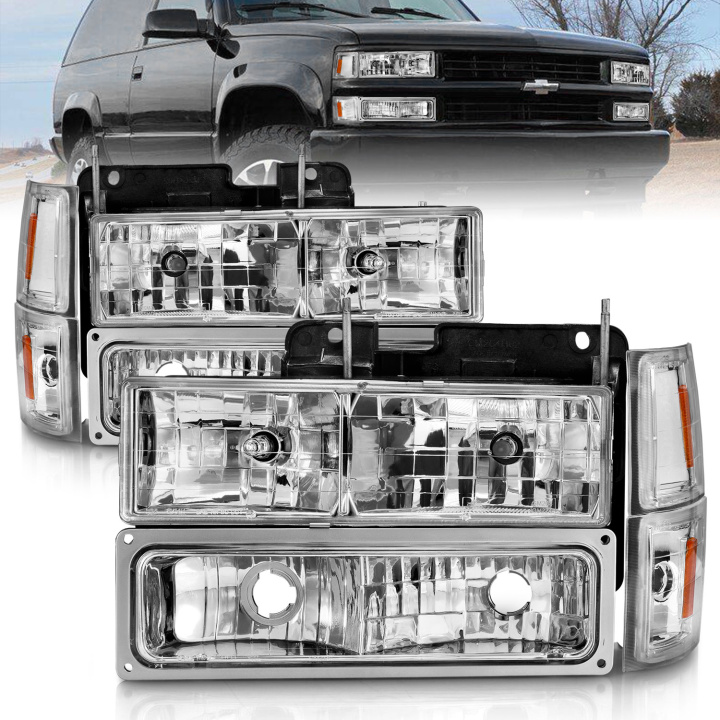 Chevrolet Blazer Full / C1500 / C2500 / C3500 / K1500 / K2500 / K3500 / Suburban / Tahoe 1992-2000 Crystal Headlights ANZO in the group Select car model at DDESIGN Scandinavia AB (anz111506)
