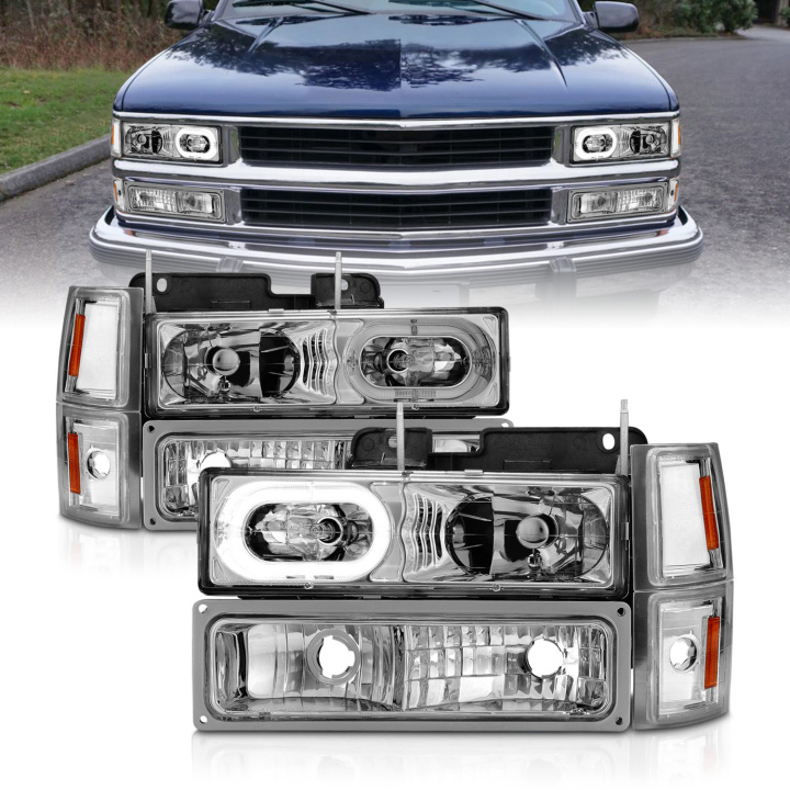 Chevrolet Blazer Full / C1500 / C2500 / C3500 / K1500 / K2500 / K3500 / Suburban / Tahoe 1992-2000 Crystal Headlights ANZO in the group Select car model at DDESIGN Scandinavia AB (anz111508)