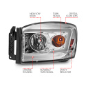 Dodge Ram 1500 / 2500 / 3500 2006-2009 Crystal Headlights ANZO