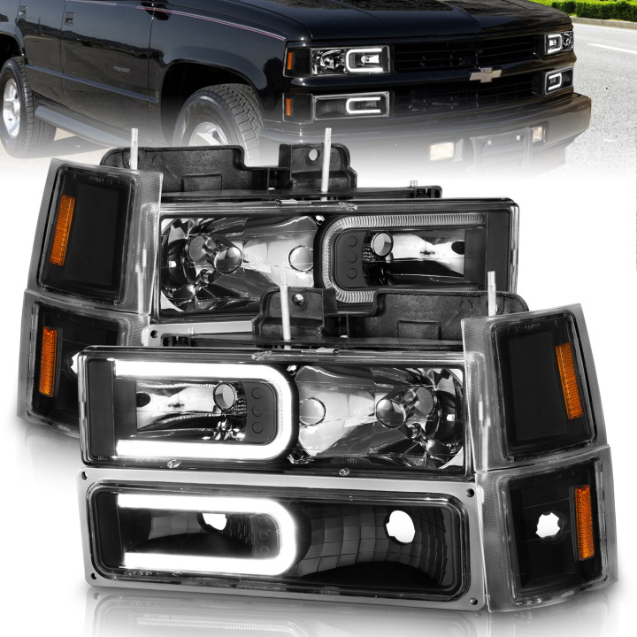 Chevrolet Blazer Full / C1500 / C2500 / C3500 / K1500 / K2500 / K3500 / Suburban / Tahoe 1992-2000 Crystal Headlights ANZO in the group Select car model at DDESIGN Scandinavia AB (anz111528)