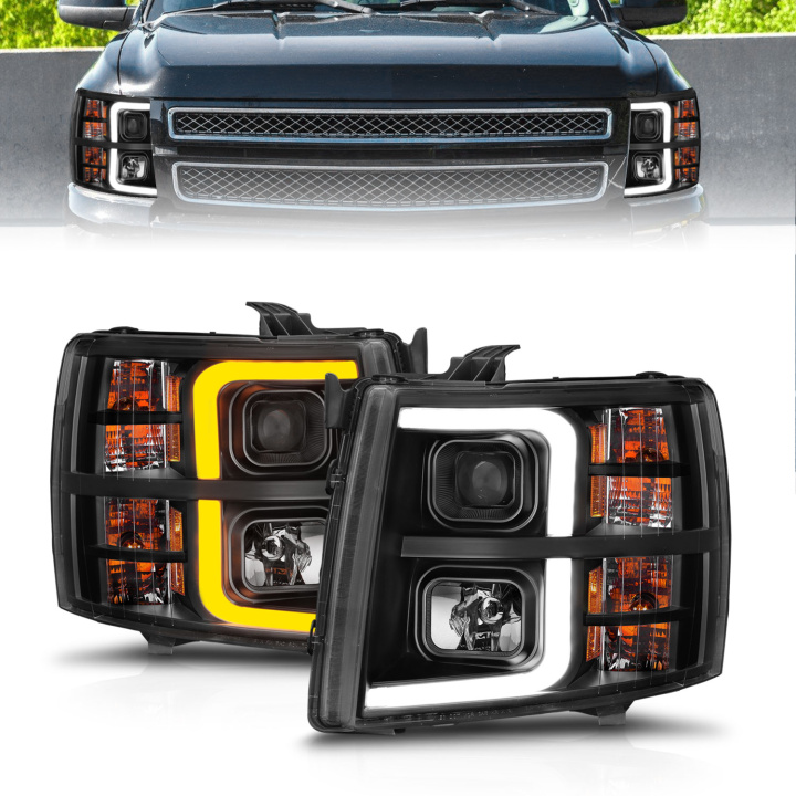 Chevrolet Silverado 1500 / 2500HD / 3500HD 2007-2014 Projector Headlights ANZO in the group Select car model at DDESIGN Scandinavia AB (anz111545)