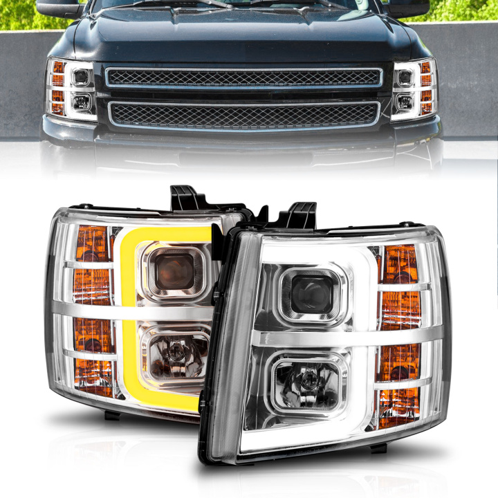 Chevrolet Silverado 1500 / 2500HD / 3500HD 2007-2014 Projector Headlights ANZO in the group Select car model at DDESIGN Scandinavia AB (anz111546)