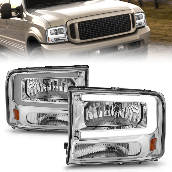 Ford Excursion / F 250 / 350 / 450 1999-2004 Crystal Headlights ANZO in the group Select car model at DDESIGN Scandinavia AB (anz111550)