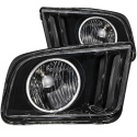 FORD Mustang 2005-2009 Crystal Headlights w/ Halo Black (SMD LED) ANZO