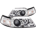 FORD Mustang 1999-2004 Projector Headlights Chrome ANZO