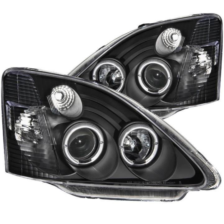 Honda Civic 2002-2004 3DR Projector Headlights w/ Halo Black ANZO in the group Select car model / Honda / Civic EM-EP-ES-EU 01-05 / Styling / Lights at DDESIGN Scandinavia AB (anz121057-2830)