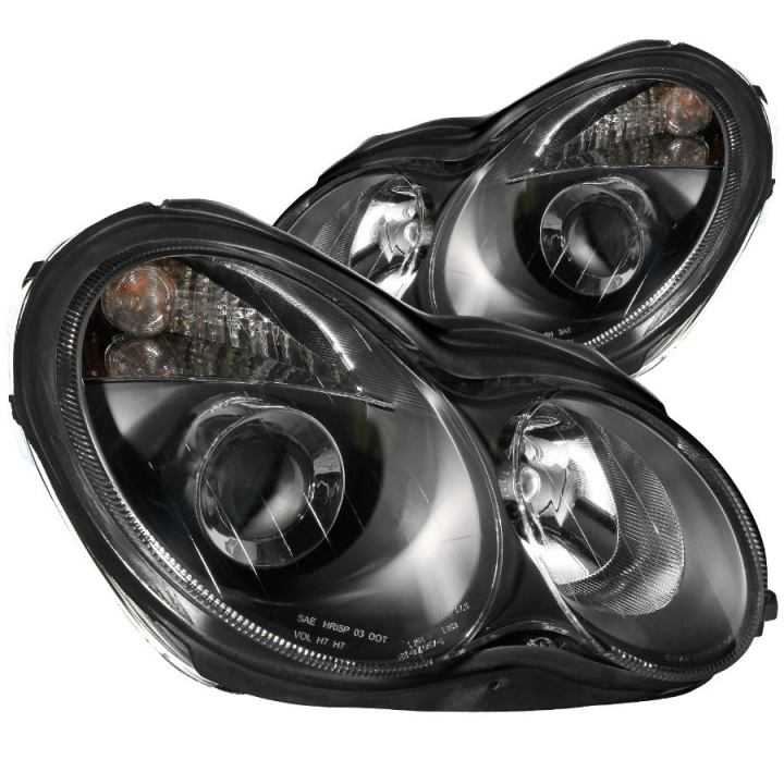 Mercedes Benz C Class W203 2001-2007 NON HID Projector Headlights Black ANZO in the group Select car model / Mercedes Benz / C-Class 00-08 (W203) / Styling at DDESIGN Scandinavia AB (anz121079-2744)