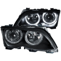 BMW 3 Serie E46 2002-2005 4DR Projector Headlights w/ Halo Black ANZO