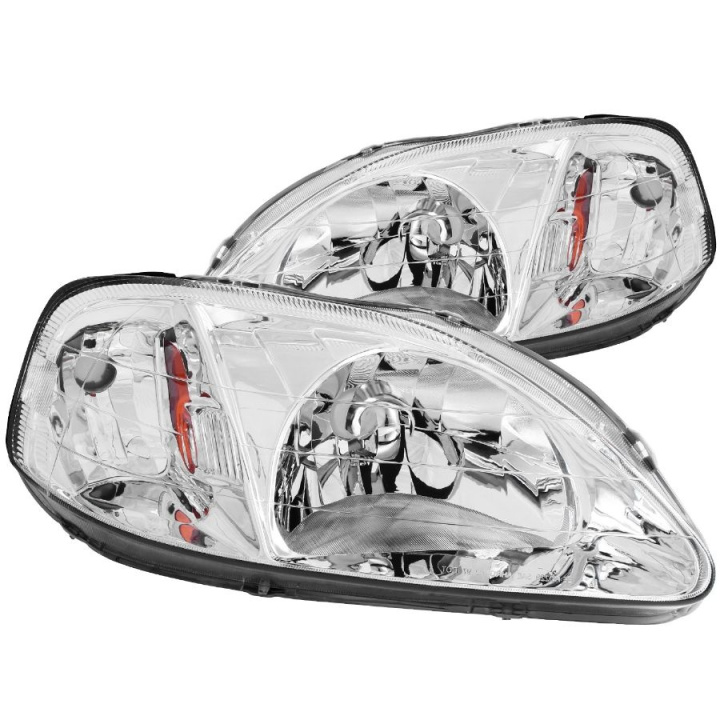 Honda Civic 1999-2000 Crystal Headlights Chrome ANZO in the group Select car model / Honda / Civic EJ-EK-EM 96-00 / Styling / Lights at DDESIGN Scandinavia AB (anz121179-1292)