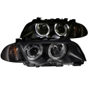 BMW 3 Serie E46 1999-2001 4DR Projector Headlights w/ Halo Black (SMD LED) ANZO