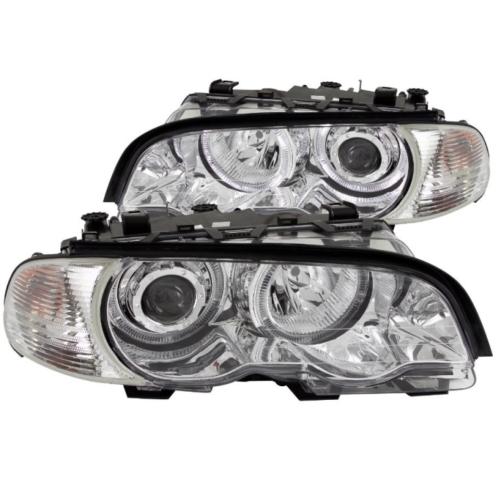 BMW 3 Serie E46 2000-2003 2DR-NON Xenon Models Projector Headlights w/ Halo Chrome ANZO in the group Select car model / BMW / 3-series (E46) 1998-2005 / Styling / Lights at DDESIGN Scandinavia AB (anz121268-3033)