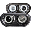 Dodge Challenger 2008-2014 Projector Headlights w/ Halo Black (SMD LED) ANZO