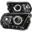FORD Mustang 2010-2014 Projector Headlights w/ Halo Black (SMD LED) ANZO