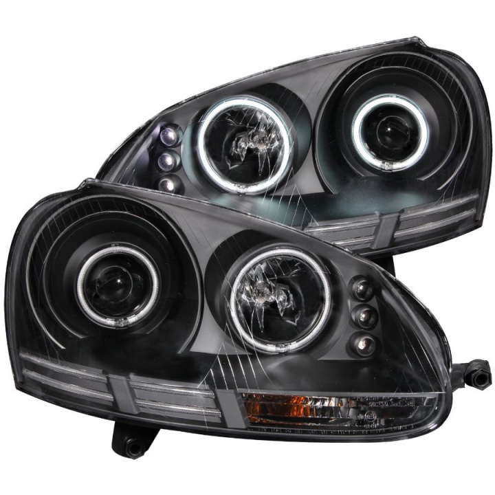 Volkswagen GOLF 2006-2009 MK5 Projector Headlights w/ Halo Black (SMD LED) ANZO in the group Select car model / VW / Golf 5 03-09 / Styling at DDESIGN Scandinavia AB (anz121345-2923)
