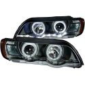 BMW X5 2000-2003 E53 Projector Headlights w/ Halo Black ANZO