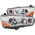Mitsubishi Lancer 2008-2015 Projector Headlights w/ Halo Chrome (SMD LED) ANZO