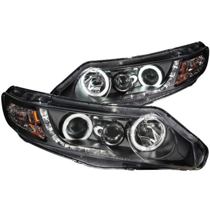 Honda Civic 2006-2011 HYBRID Projector Headlights w/ Halo Black(SMD LED) ANZO in the group Select car model / Honda / Civic FA-FD-FG-FK-FN 06-11 / Styling / Lights at DDESIGN Scandinavia AB (anz121454-2983)