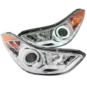 Hyundai Elantra 2011-2014 Projector Headlights w/ Halo Chrome (SMD LED) ANZO